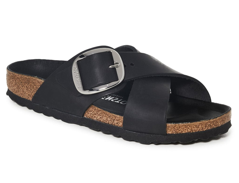 Siena Big Buckle Oiled Leather Black