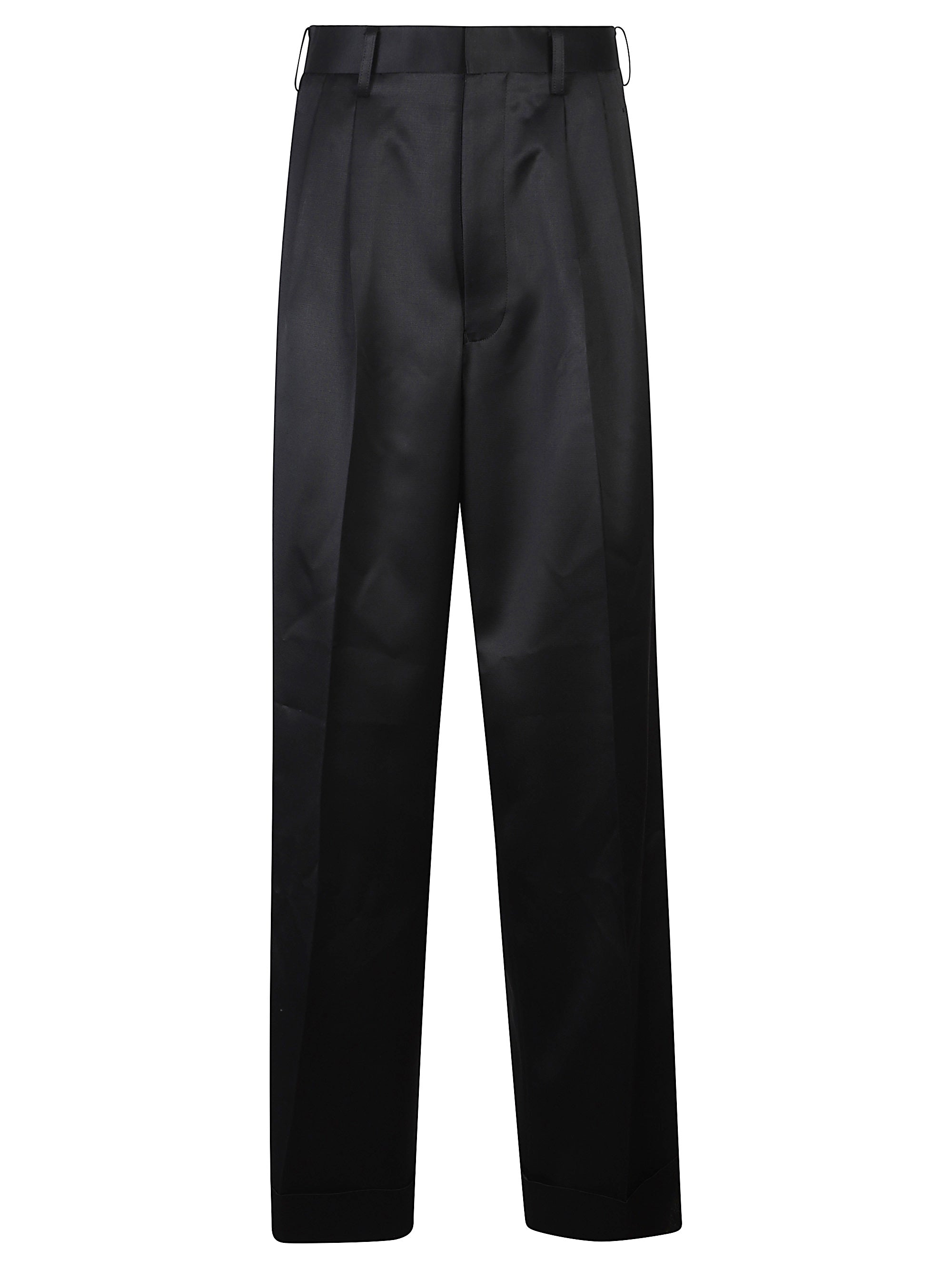 Chic Wool and Viscose Trousers with Belt Loops