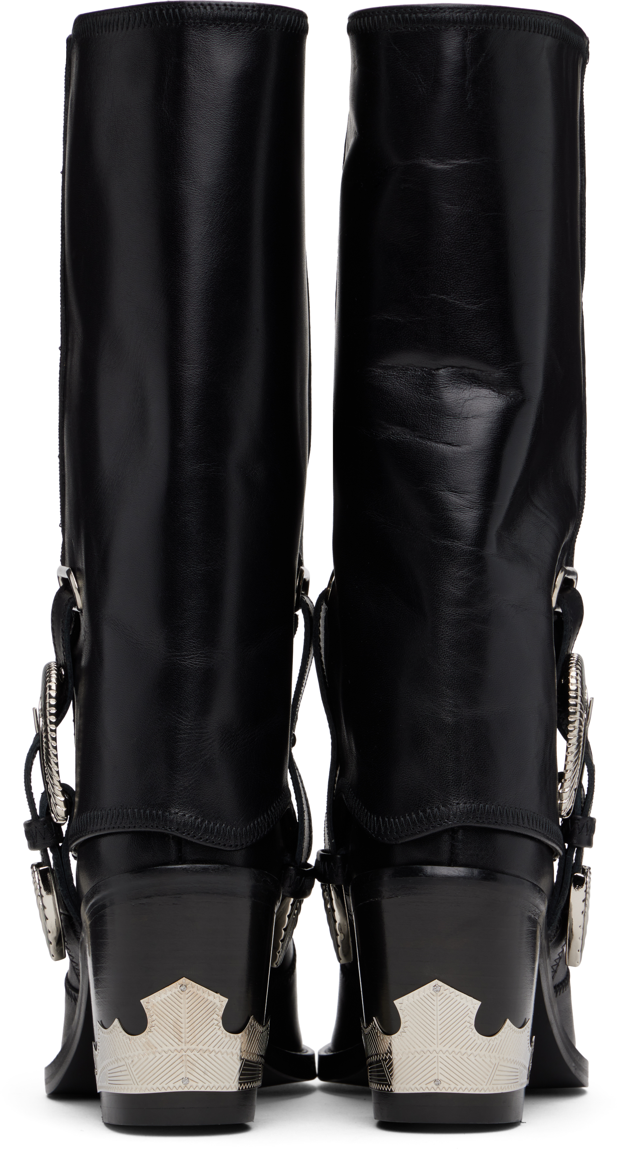 Toga Pulla Black Western Style Boots