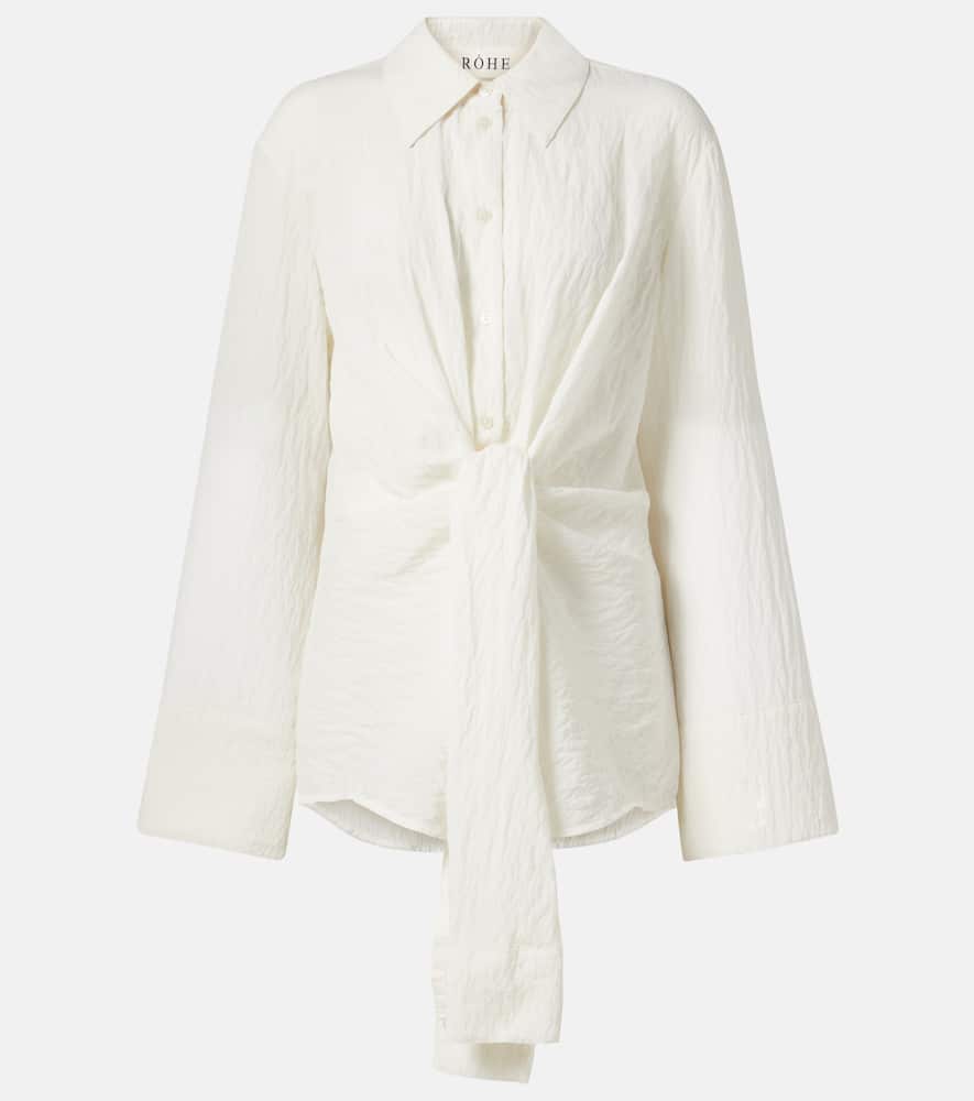 Róhe Knot-detail silk-blend shirt