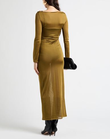 Woman Maxi dress Military green Size S/M Recycled viscose