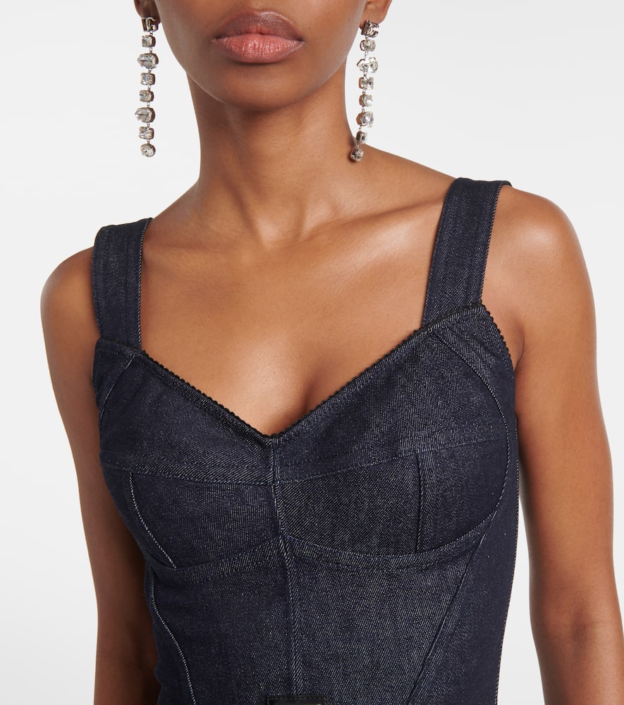 Denim bustier top