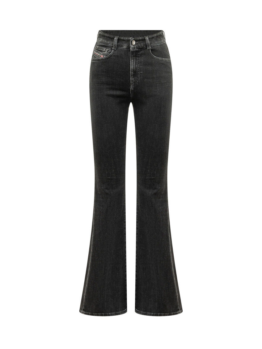 Black Flared High Rise Jeans