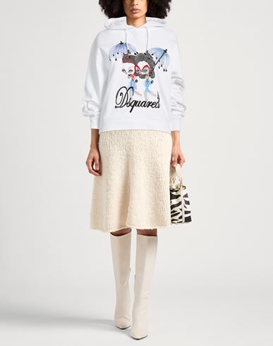 Woman Sweatshirt White Size M Cotton