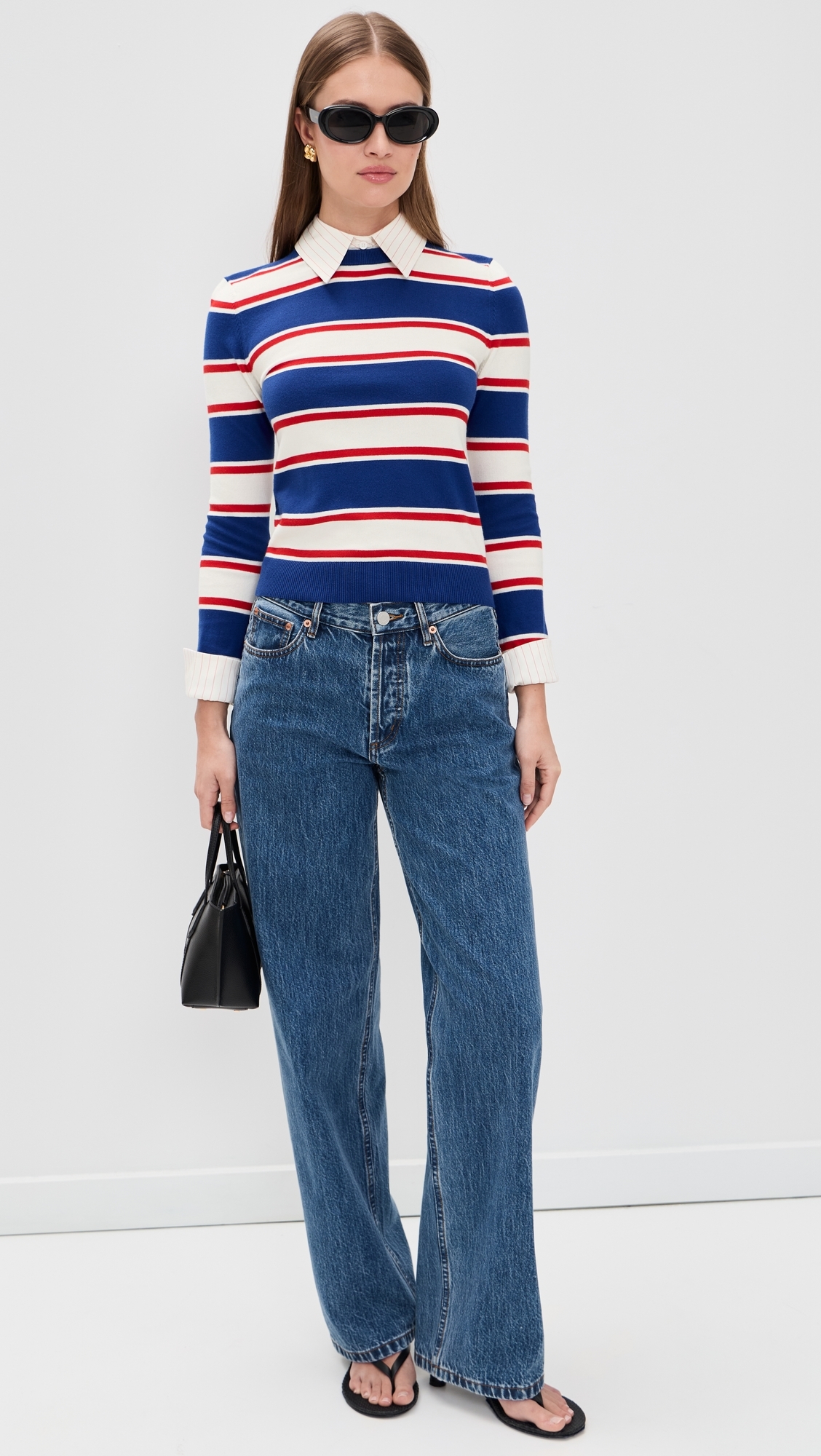 Porla Collared Sweater Americana Stripe