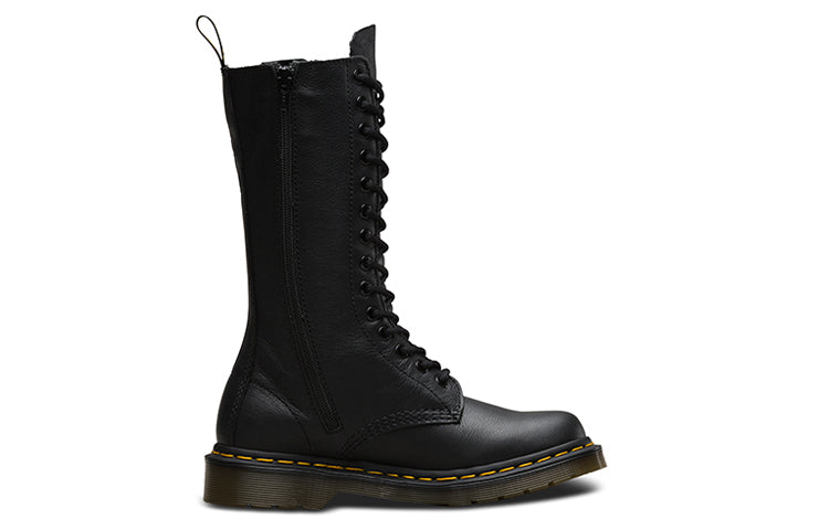 (WMNS) 1B99 Leather Mid Calf Boot 'Black Virginia'