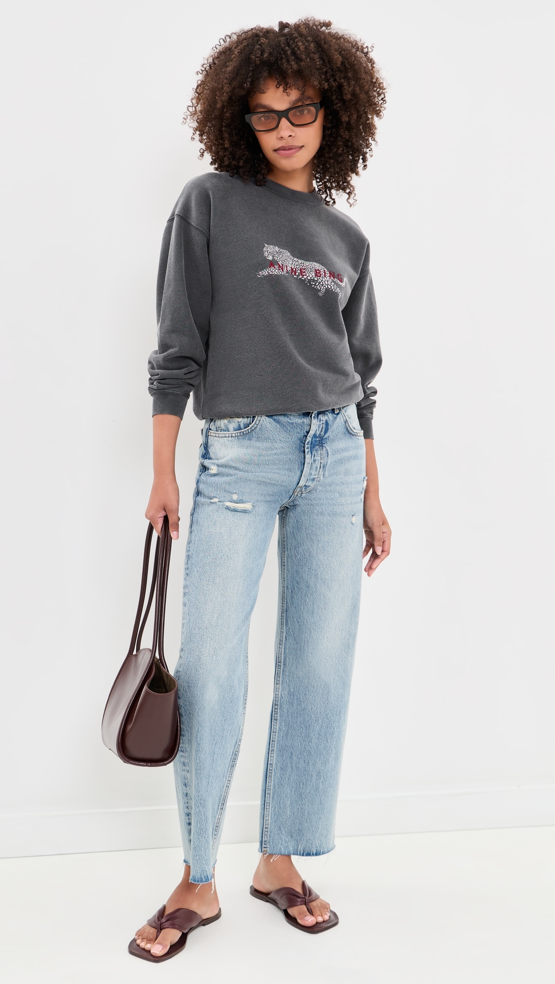 Spencer Leopard Sweatshirt Washed Black