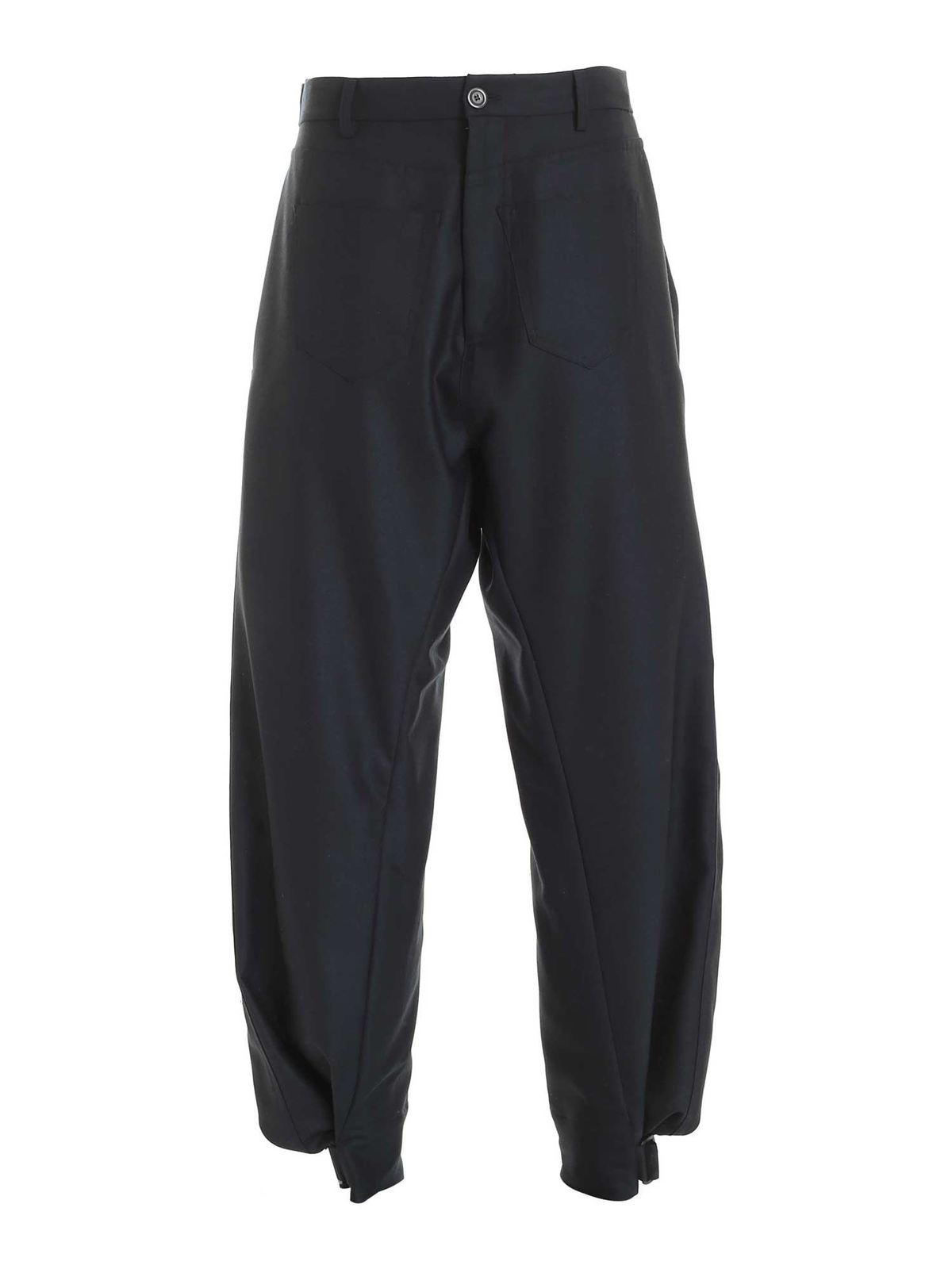 Back Slit pants in dark green