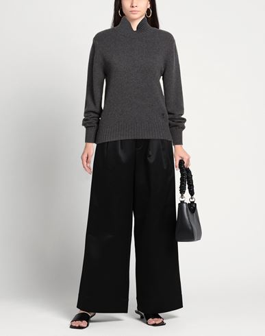 Woman Turtleneck Charcoal Size L Cashmere, Wool