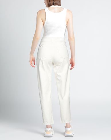 Woman Pants Ivory Size 28 Cotton, Elastane