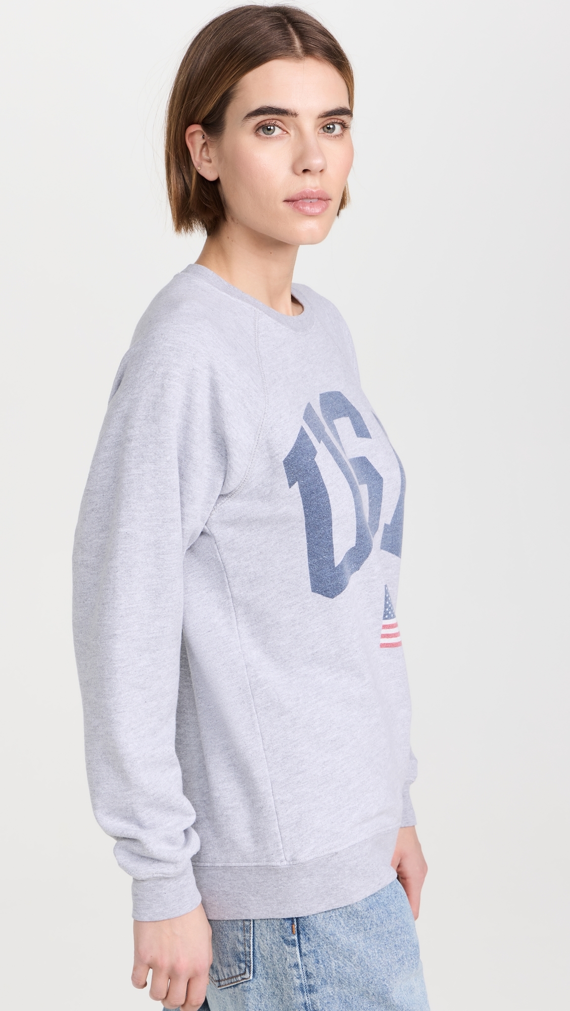 USA Sweatshirt Vintage Heather Grey