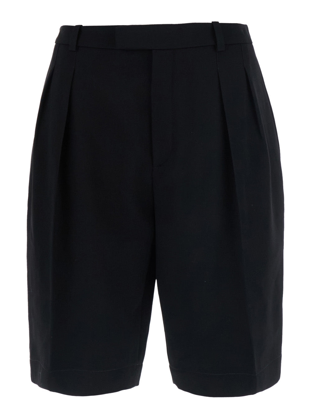 Tailored Wool Bermuda Shorts — Black