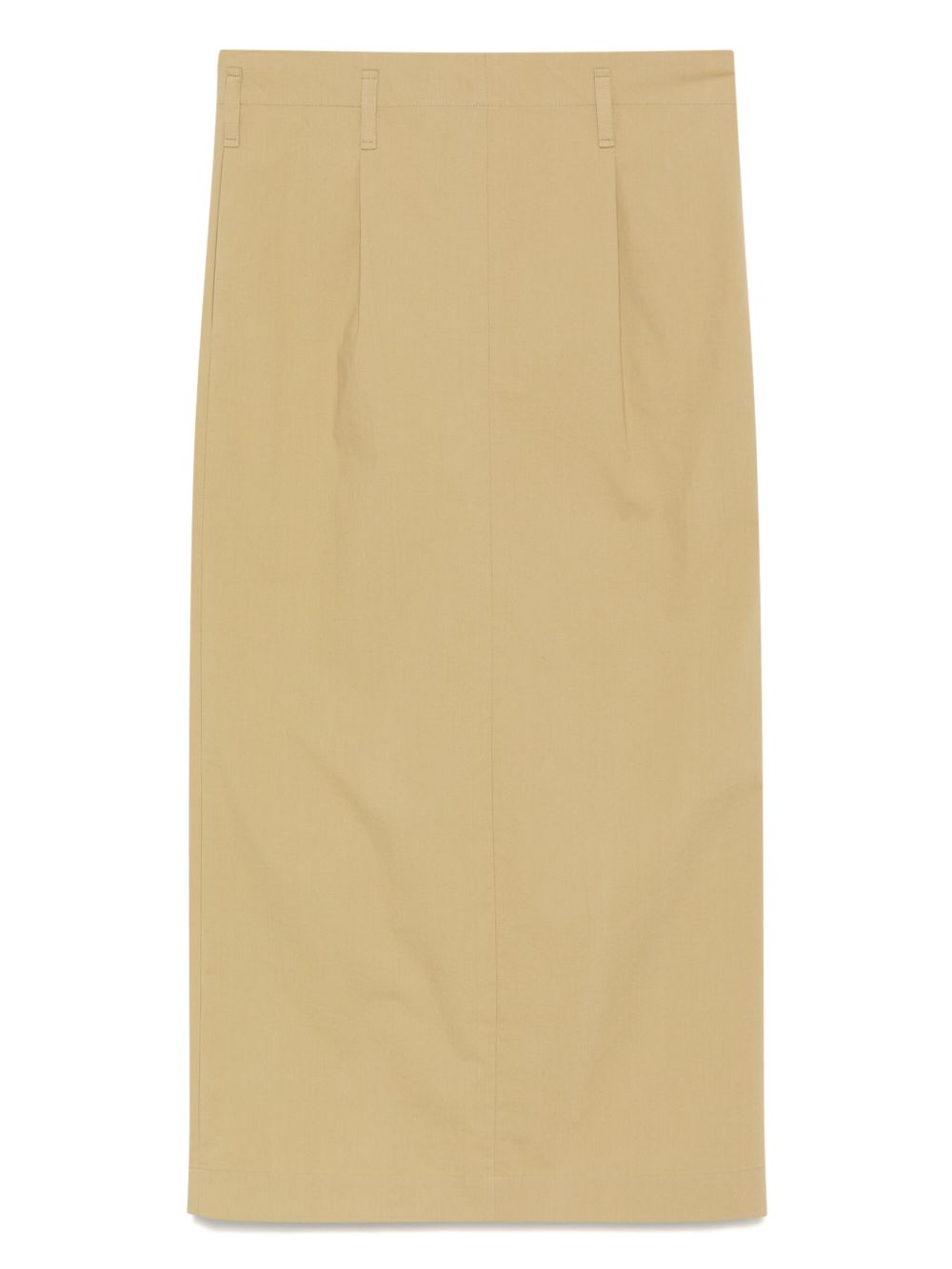 A.M.G. pleat-detailed midi skirt - Brown