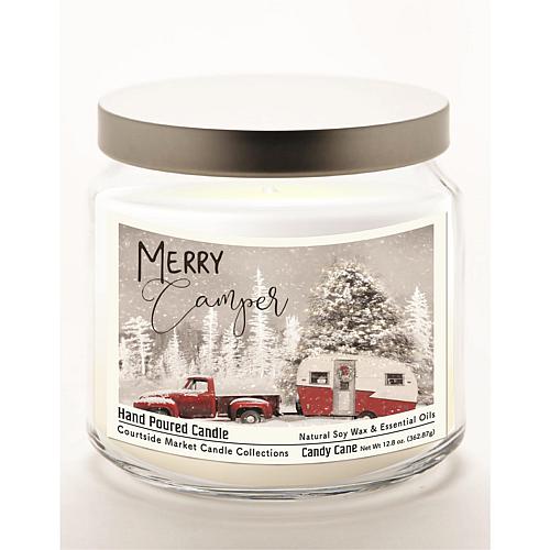 Merry Camper Infused Soy Candle in Glass Jar with Lid