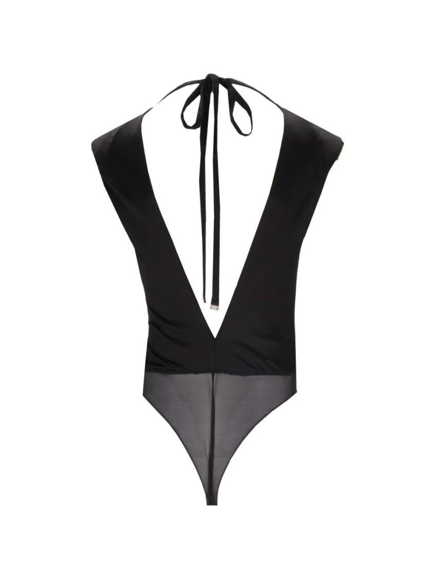 Black Solid Round Neck Top