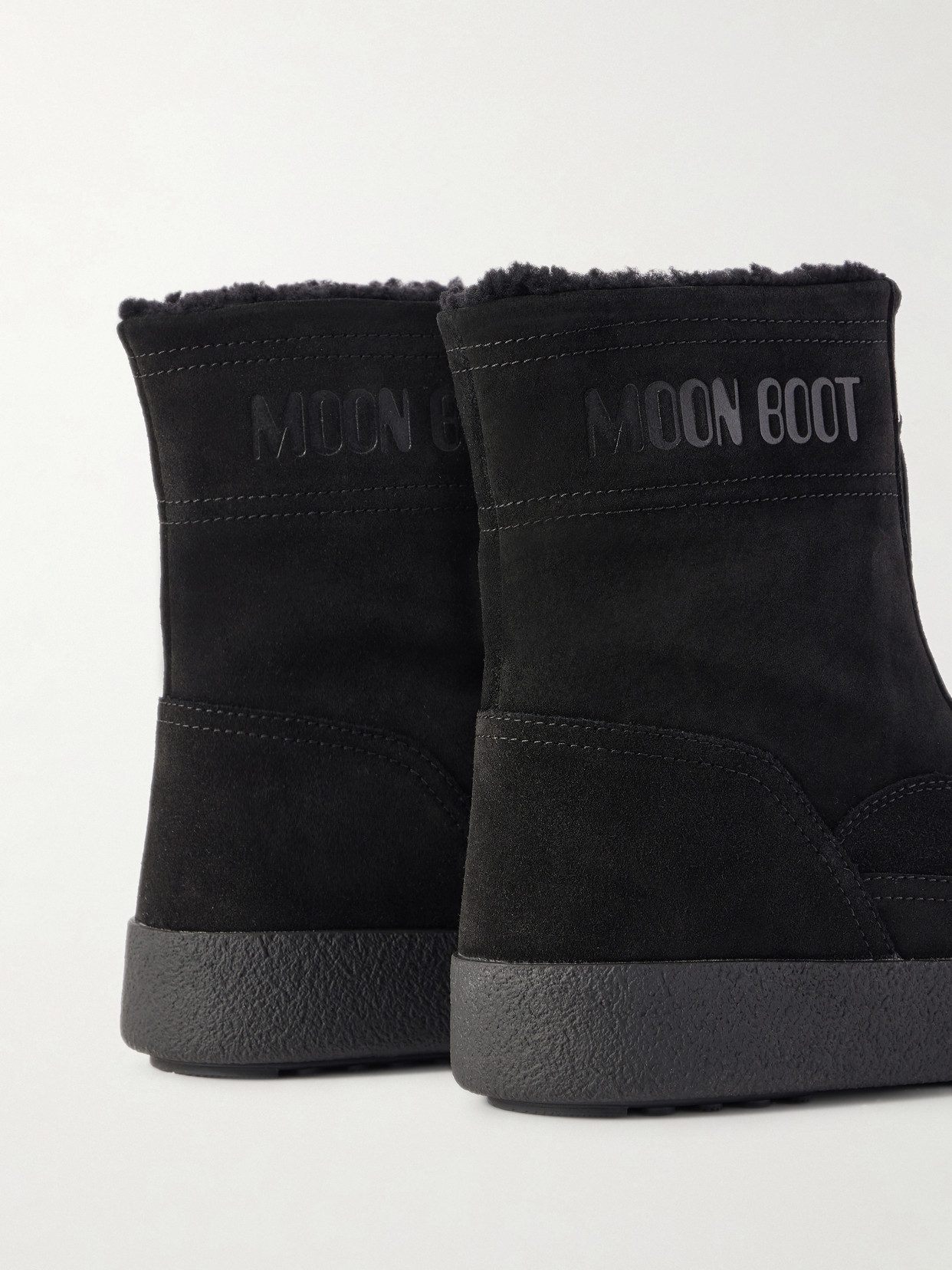 Lara Suede And Shearling Ankle Boots - Black