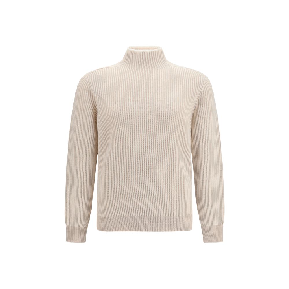 Cashmere Turtleneck Sweater — Beige