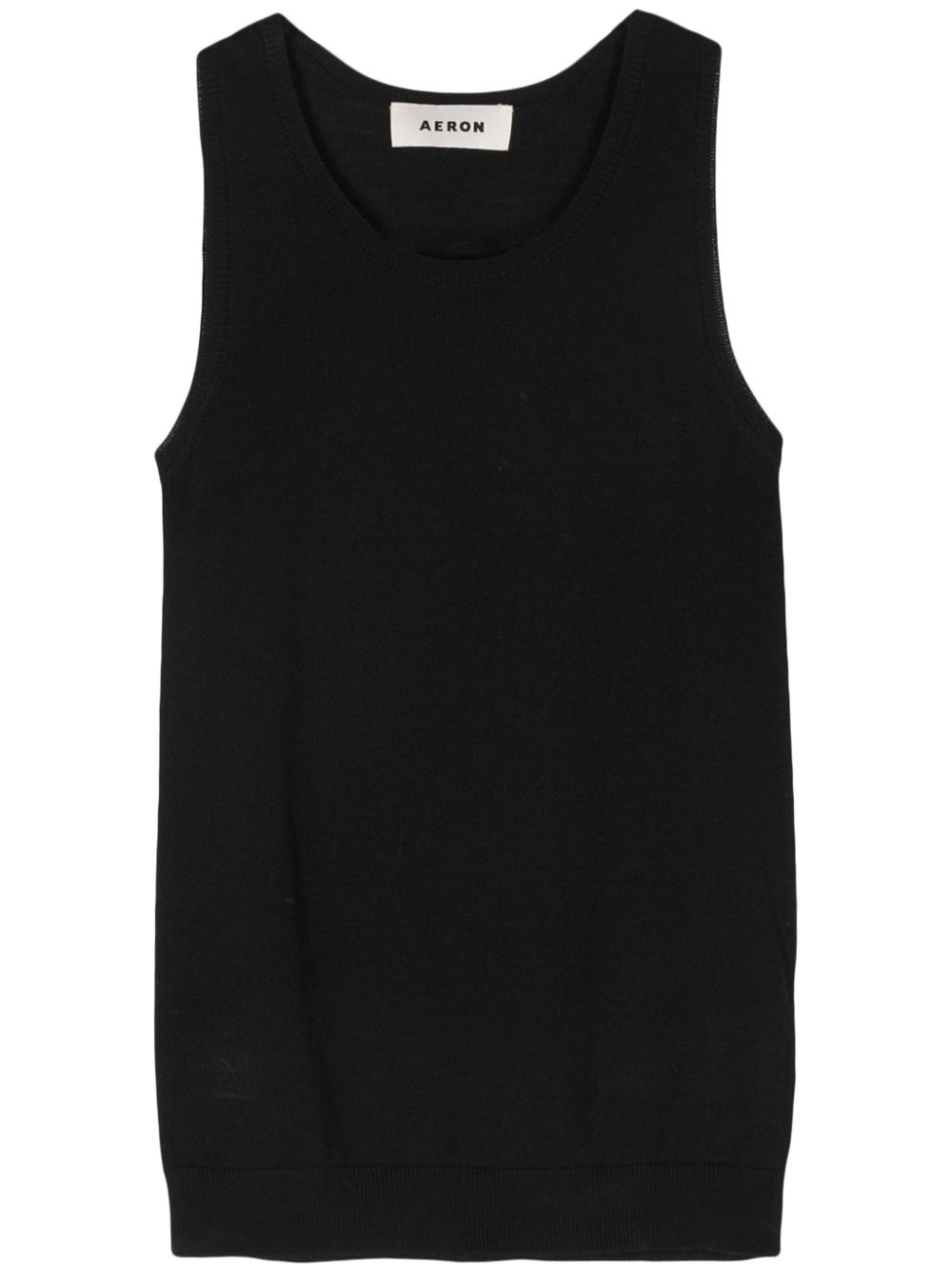 Sleeveless knitted top - Black