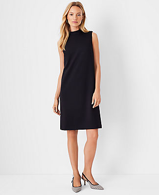 Ann Taylor The Petite Mock Neck Shift Dress in Double Knit