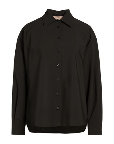 Woman Shirt Black Size 14 Polyester, Viscose, Wool, Elastane