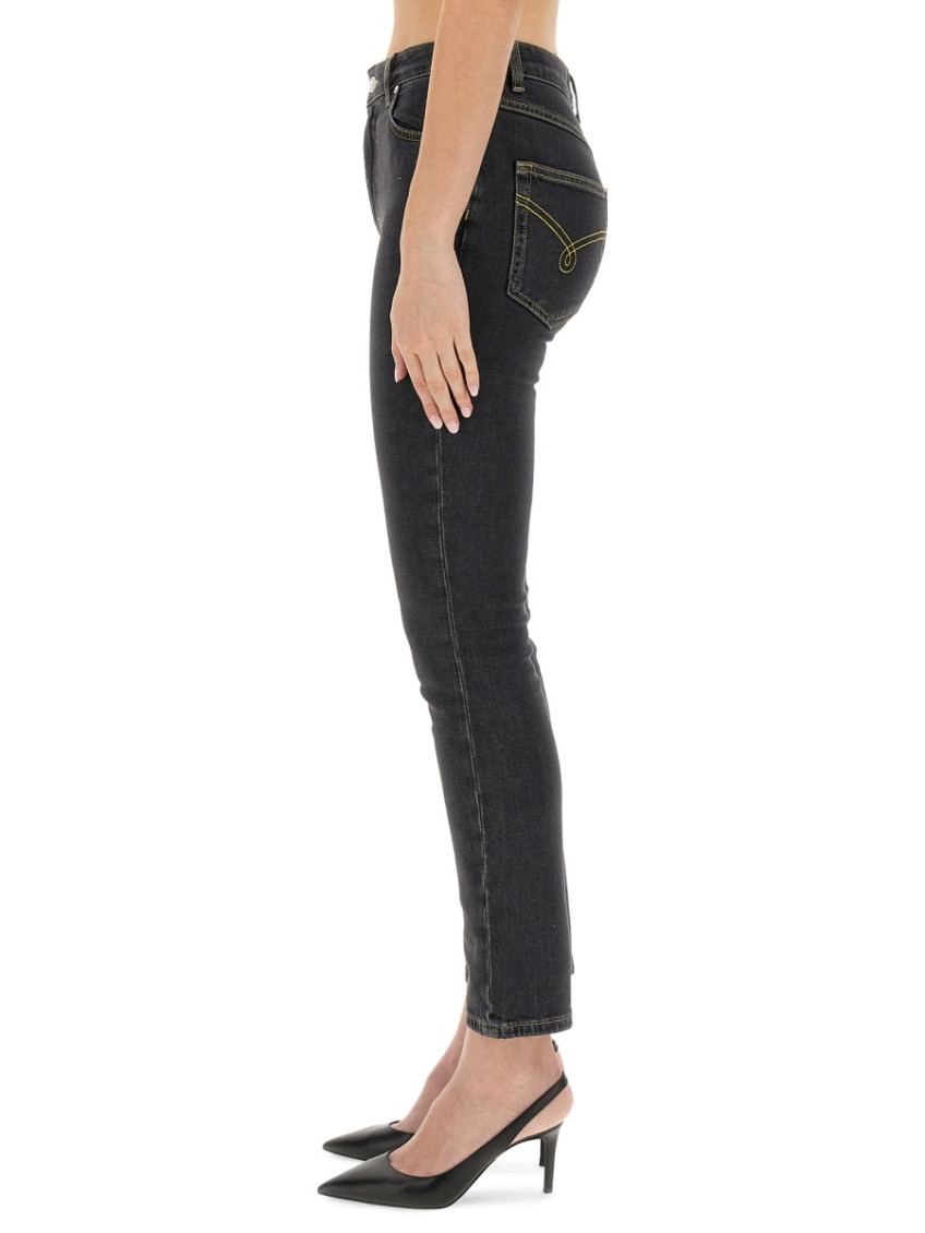 Black Skinny Mid Rise Jeans