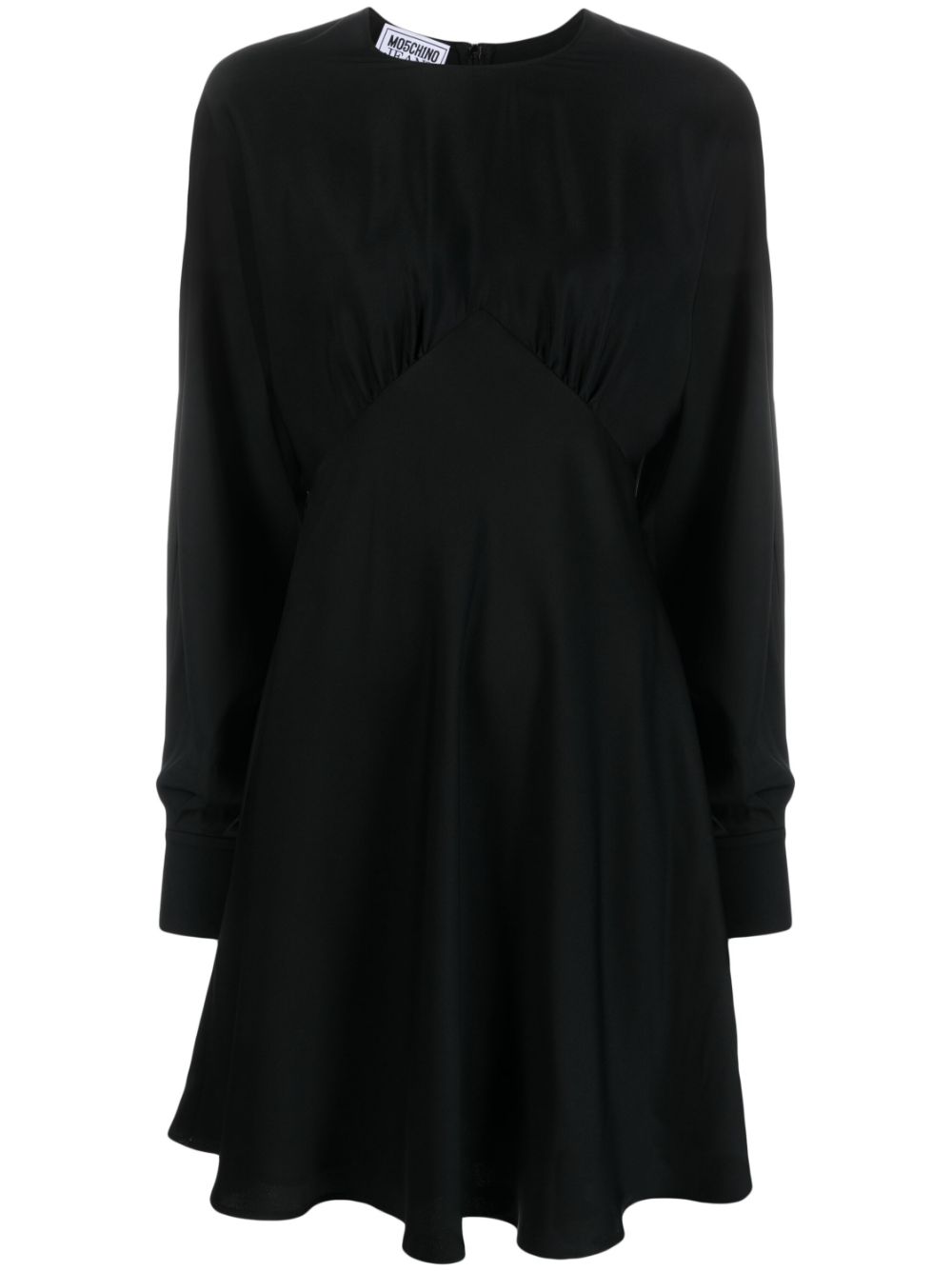 Satin poet-sleeve midi dress - Black