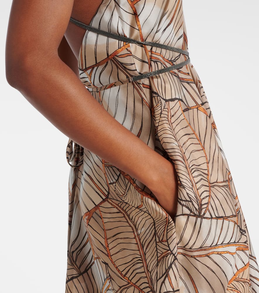 Printed silk maxi dress