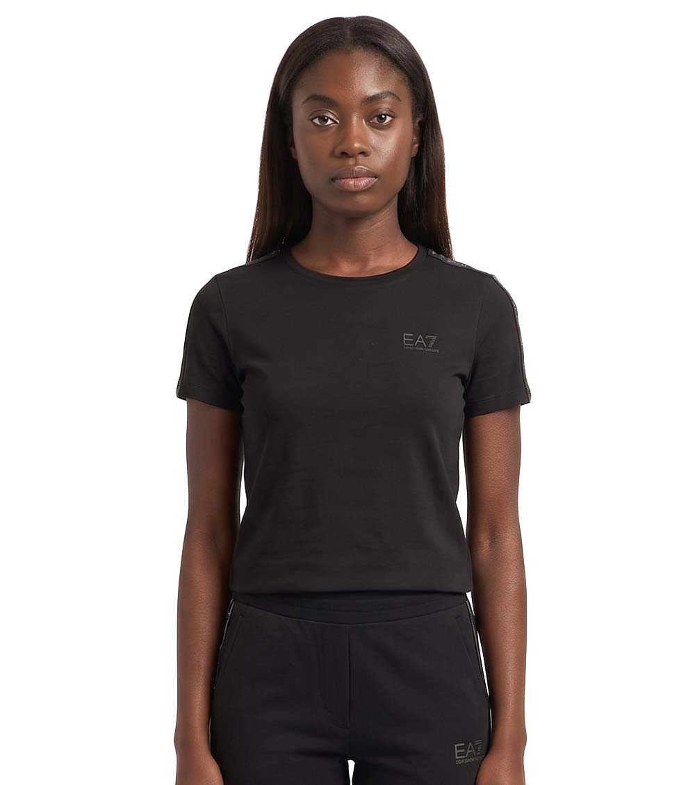 Black Logo Round Neck T-Shirt