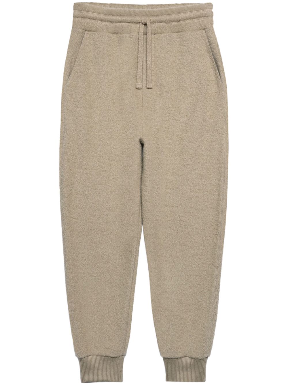 Drawstring wool-blend track pants - Neutrals