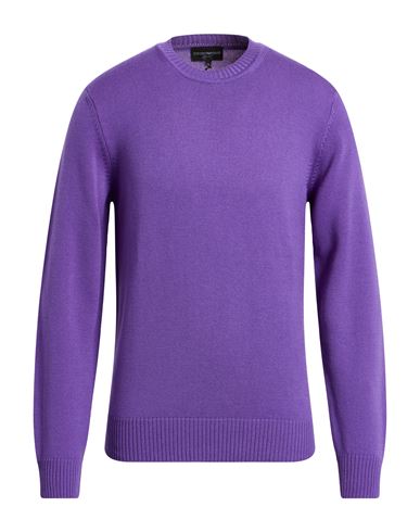 Man Sweater Purple Size L Virgin Wool