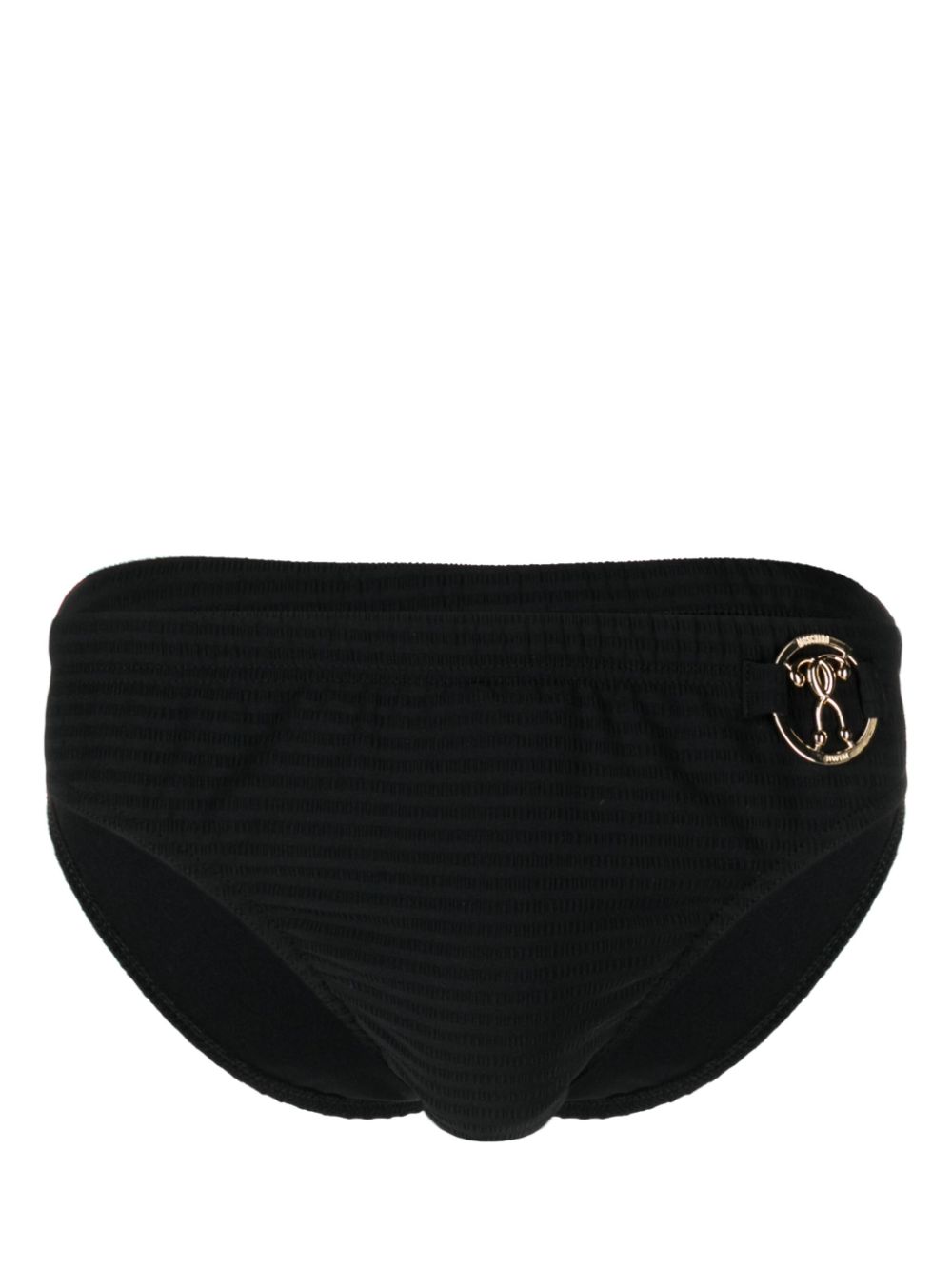 Logo-plaque ribbed swim trunks - Black