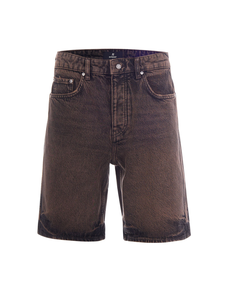 Dark Brown Denim Shorts