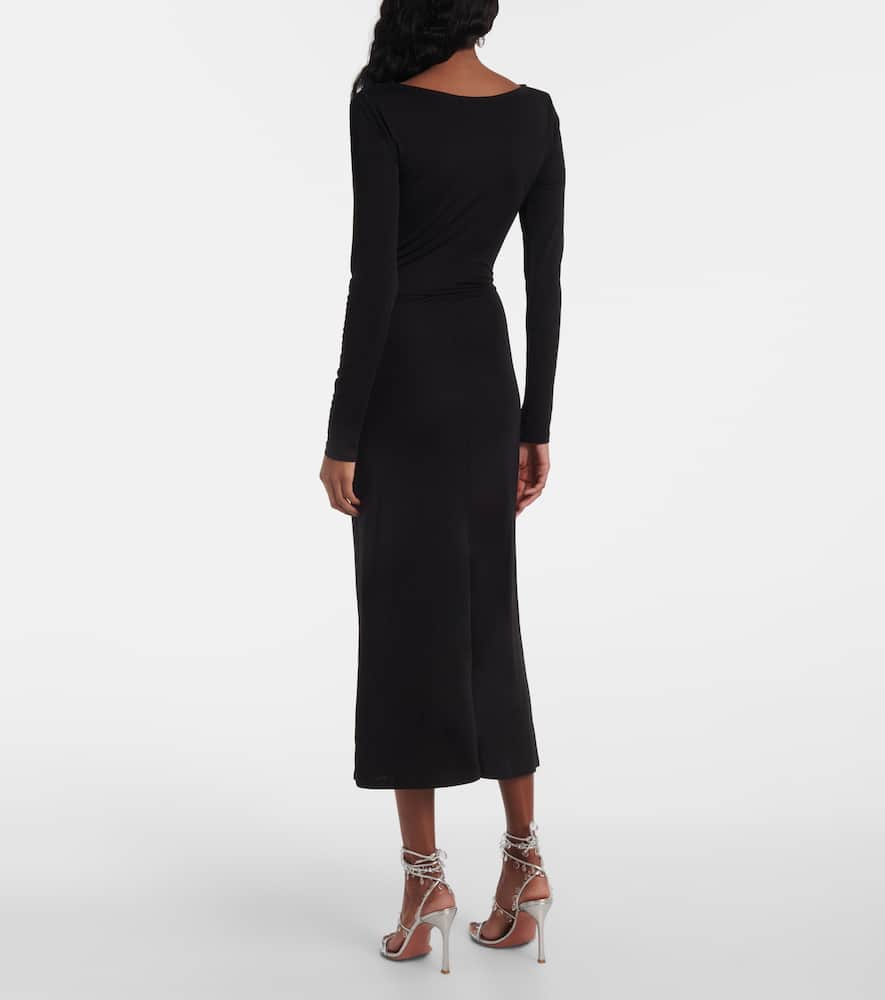 Ruched jersey midi dress