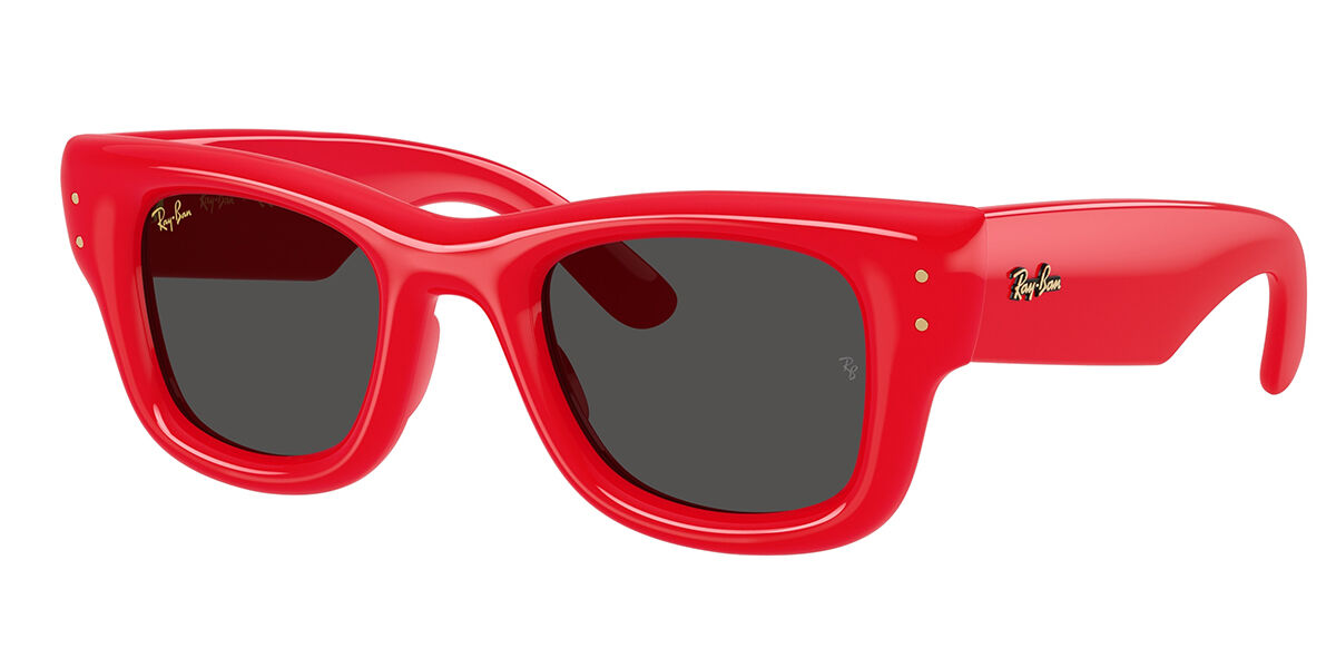 Ray-Ban Unisex Sunglass RB4940 Wayfarer Puffer -  Frame color: Red, Lens color: Ultra Black