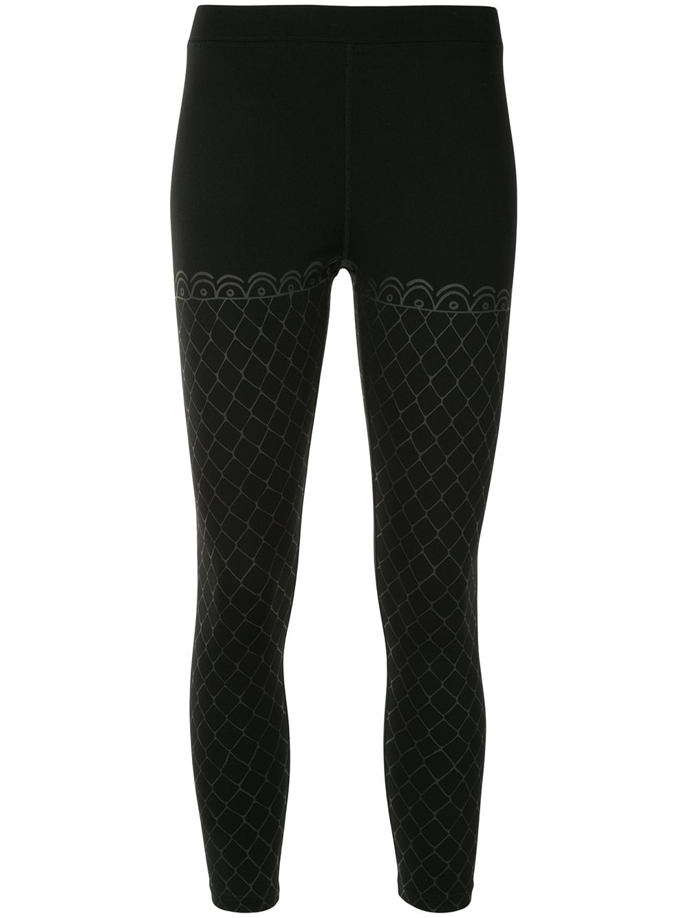 Geometric print leggings - Black