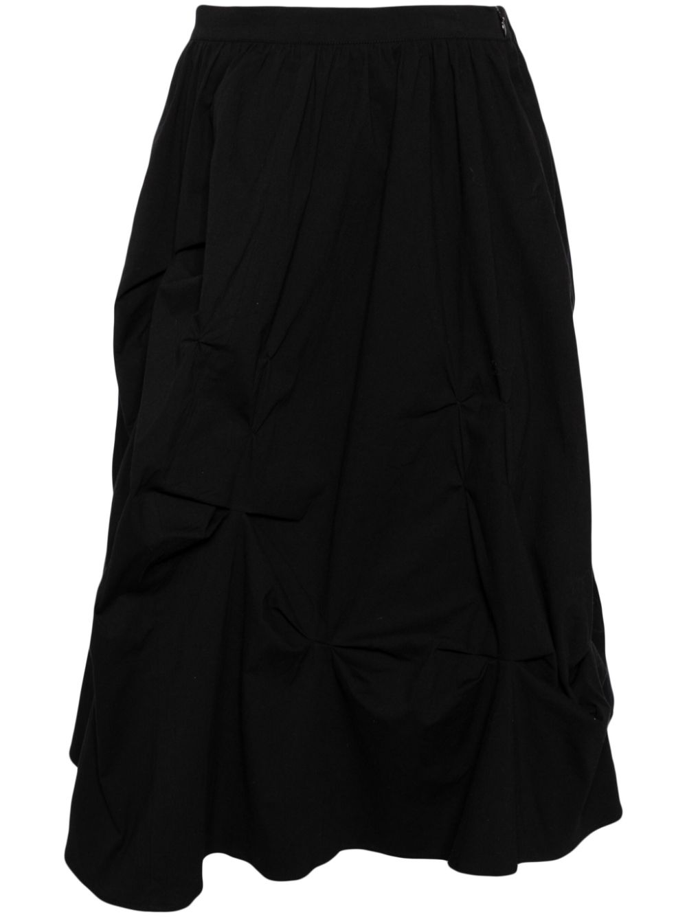 Gathered midi skirt - Black