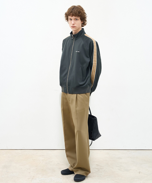 Jacquard Jersey Track Jacket Khaki