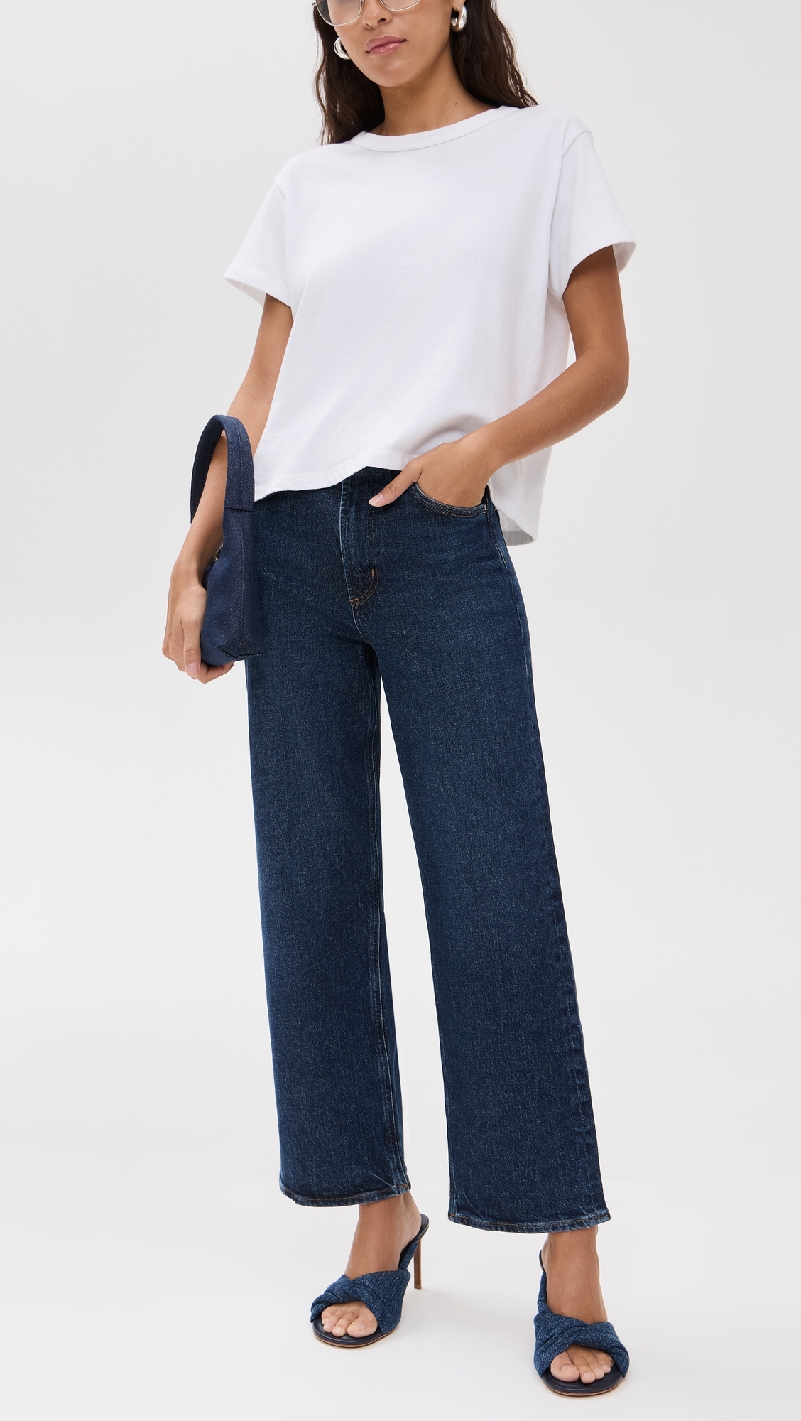 Ren: High Rise Wide Leg Jeans Echo