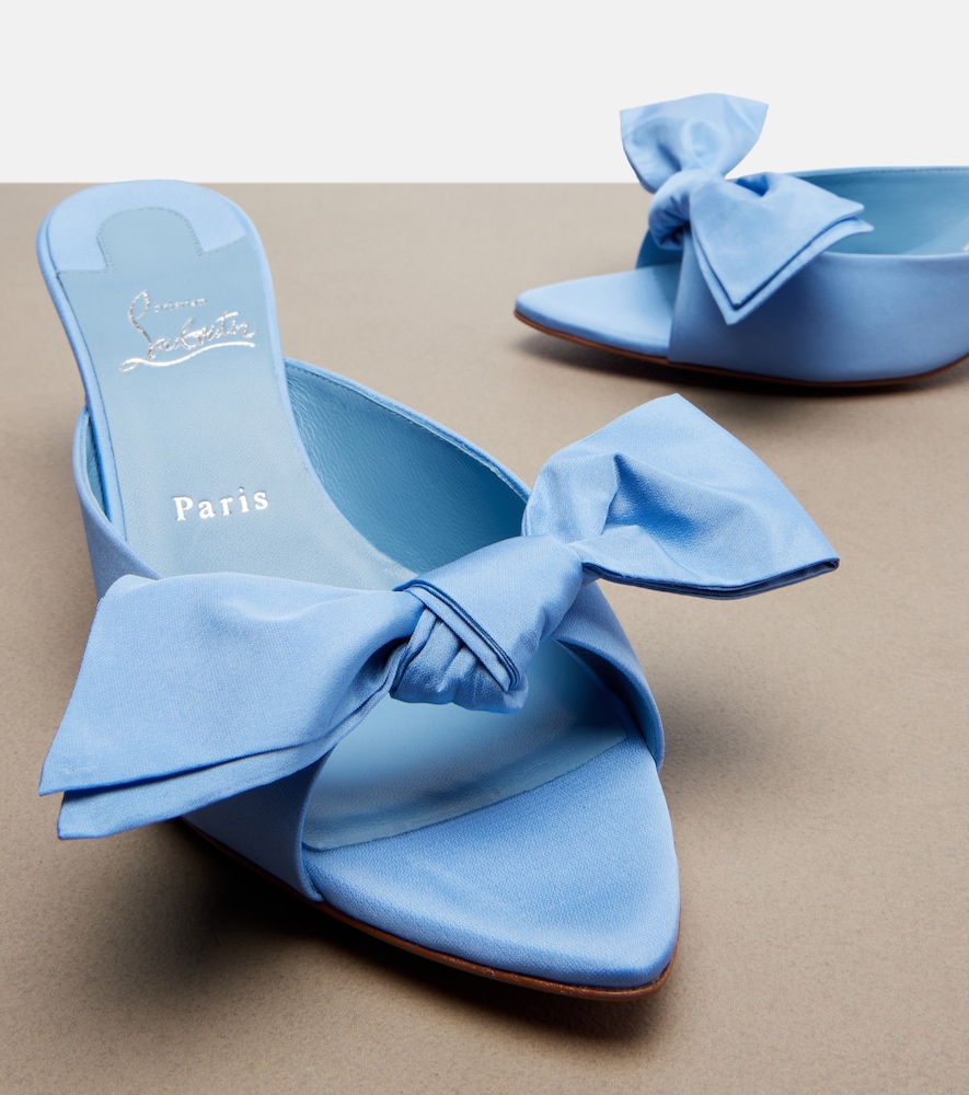 Mulazee bow-detail silk taffeta mules