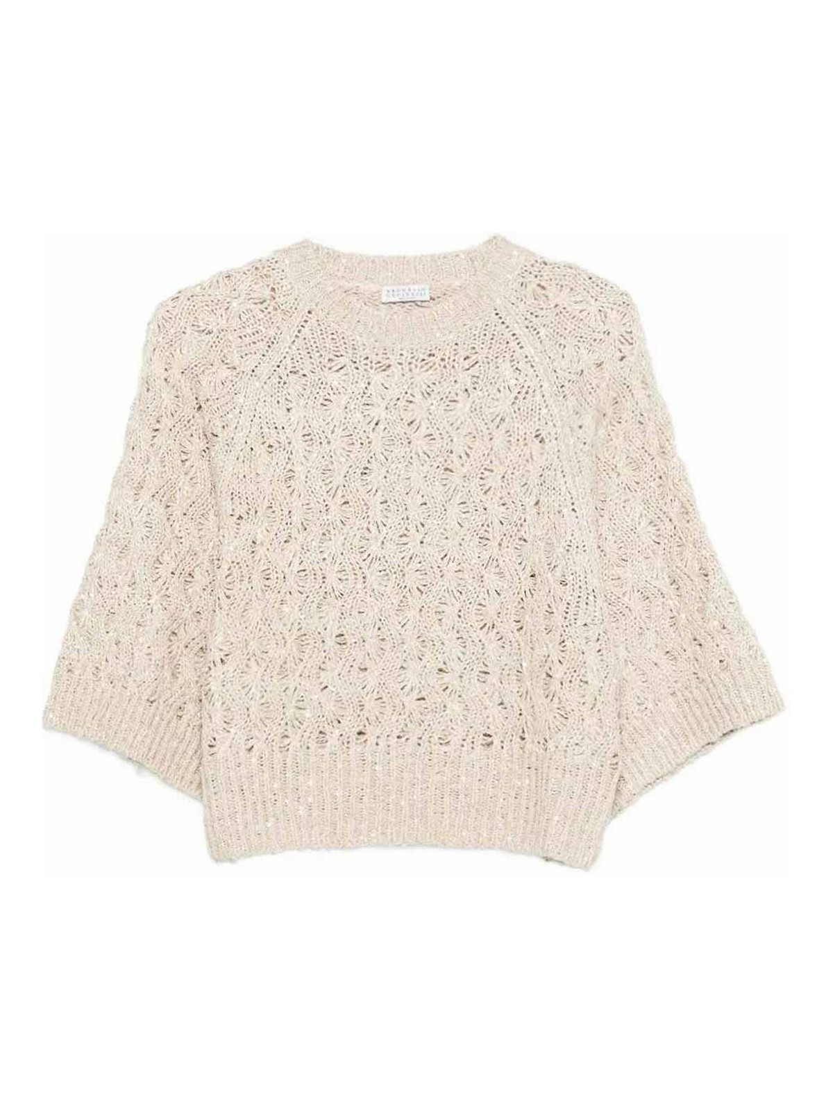 Brunello Cucinelli - textured knit crew neck raglan sweater