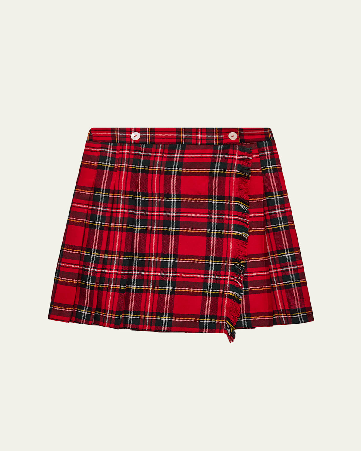 Girl's Cotton Plaid Kilt Mini Skirt