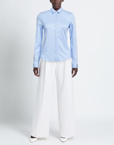 Soluzione Woman Shirt Sky blue Size 14 Cotton