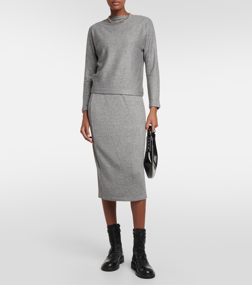 Jersey midi skirt