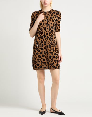 Woman Mini dress Camel Size 2 Viscose, Virgin Wool, Polyamide