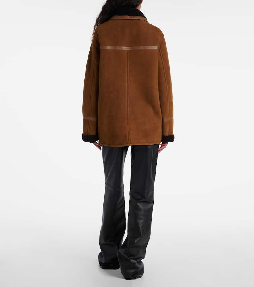 Reversible shearling coat