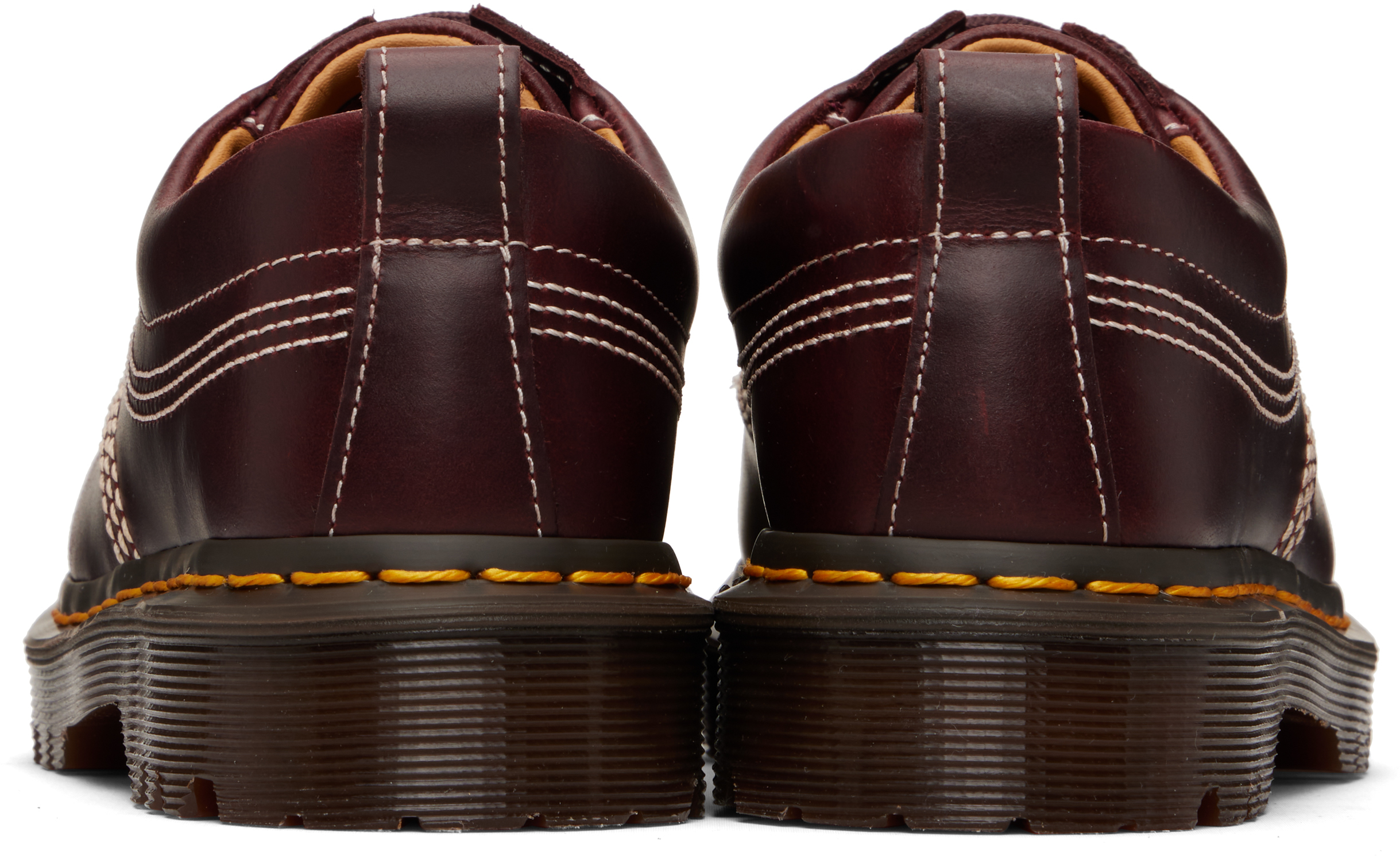 Burgundy Lowell Leather Moc Toe Derbys