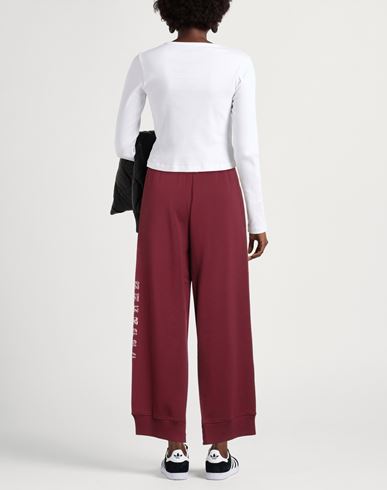 Woman Pants Burgundy Size M Cotton, Polyester