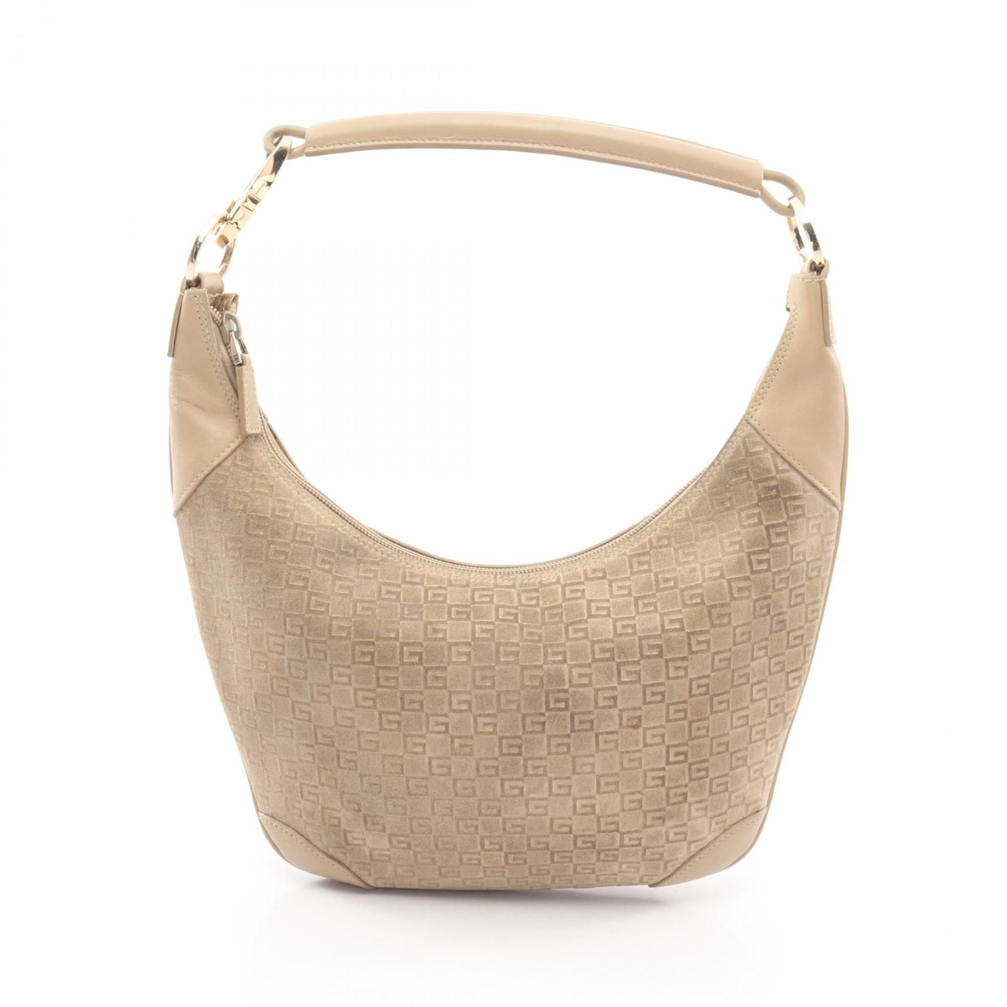 Gucci Beige Suede Leather Handbag Shoulder Bag Pre-Owned