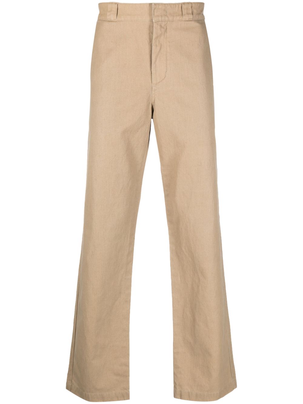 High-waisted straight-leg trousers - Neutrals