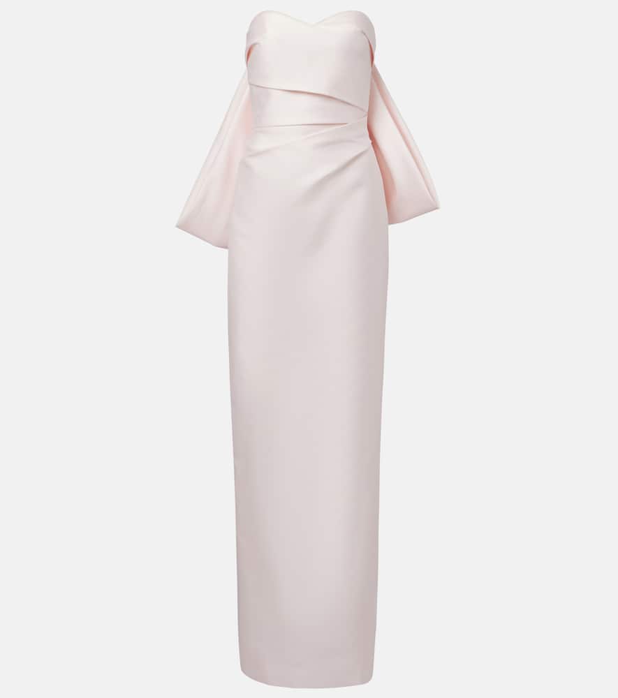 Bow-detail satin gown